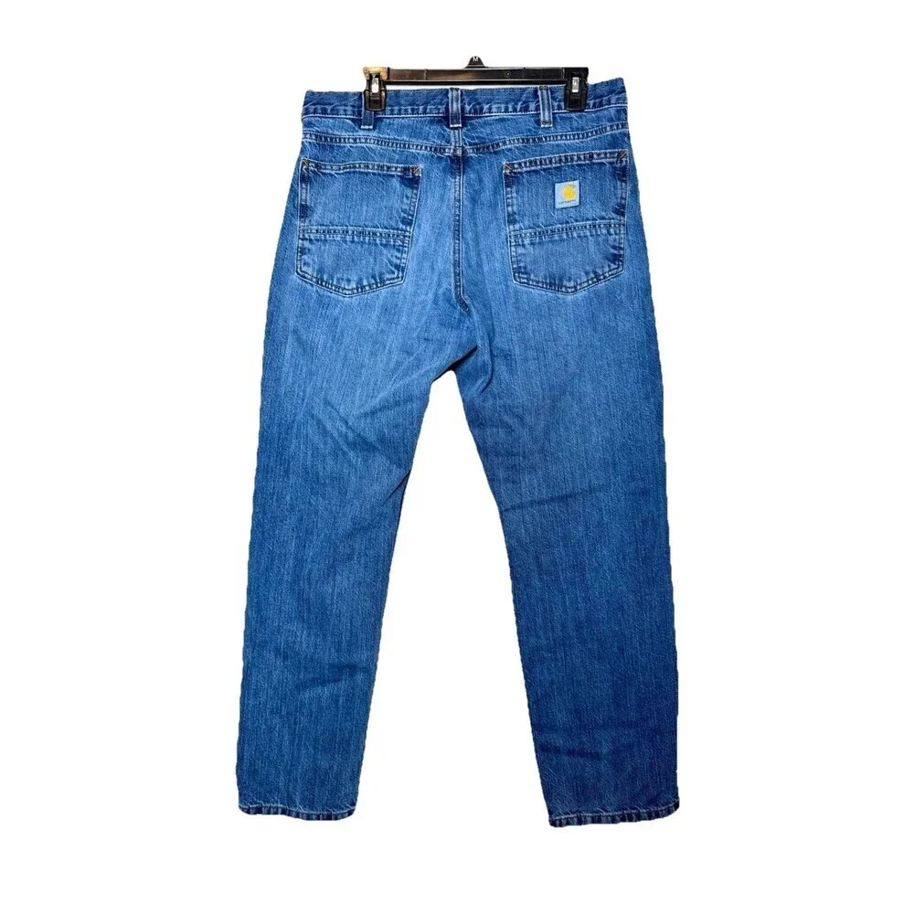 Carhartt Relaxed Fit Jeans 36x34 Mens Blue Straight Leg Workwear